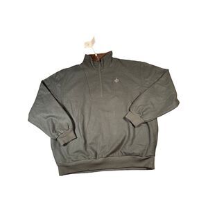 Bob Timberlake Olive Green Quarter-Zip Pullover‎ Sweater with Embroidered Logo
